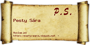 Pesty Sára névjegykártya