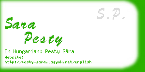 sara pesty business card